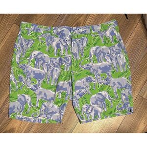 Men's POLO RALPH‎ LAUREN NEW Green/Blue Tropical Elephant Golf Shorts-Size 40